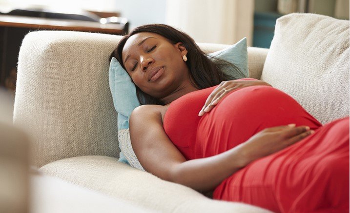 pregnant woman sleeping